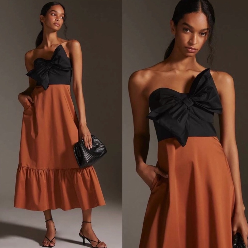 Hutch Black and Tan Bow-Tie Dress
